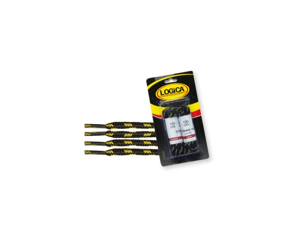 KIT 2 PAIA STRINGHE NERO/GIALLE 100CM LOGICA