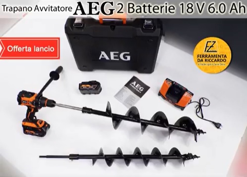 KIT TRAPANO / AVVITATORE AEG CON TRIVELLA DIAMETRO 100MM