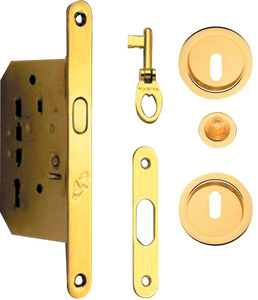 KIT X PORTE SCORREVOLE NICCHIA TONDA CON CHIAVE CROMO-SATINATO in zama.
