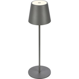 LAMPADA DA TAVOLO LED COLORE GRIGIO CON BATTERIA RICARICABILE 2,6W 280LUMEN