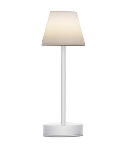 LAMPADA LED DA TAVOLO MOD. LOLA 30 BIANCO CON BATTERIA RICARICABILE.  In metallo e polipropilene. Batteria 2600 mAh, potenza 2 W