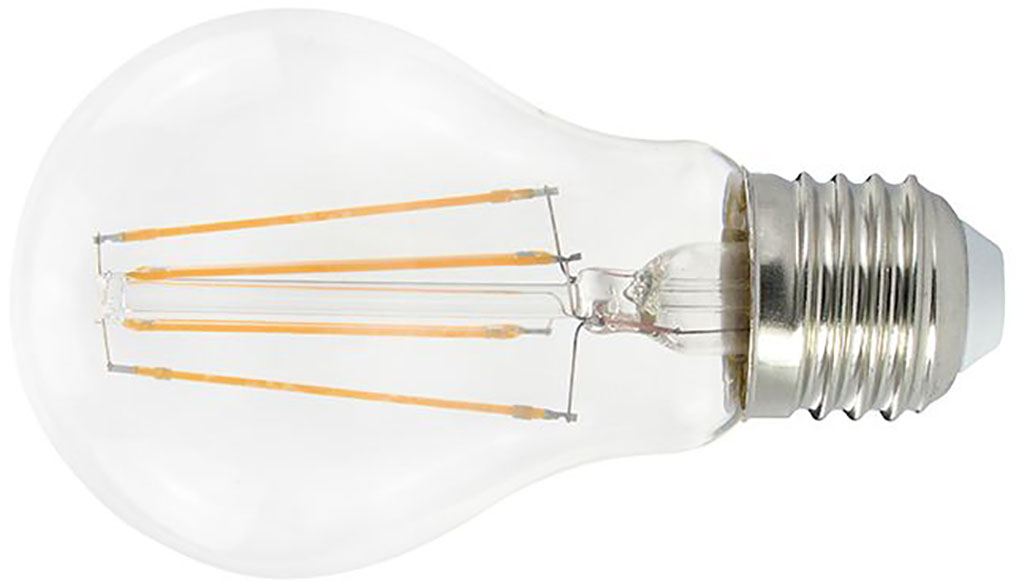 Lampadina a LED 10W 1521LUMEN con filamento MAURER goccia trasparente - attacco E27 - 4000° K (luce NATURALE)
