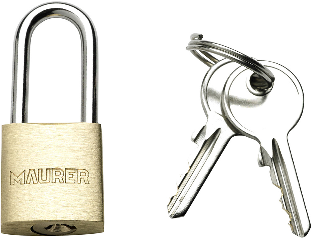 Lucchetto di sicurezza rettangolare in ottone MM20 ad arco lungo