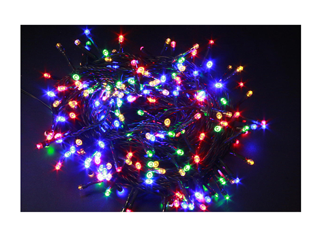 LUCI NATALE da 100led MULTICOLOR. Lunghezza luci: mt.4,00. Lunghezza cavo: mt.3,00. PER ESTERNO/INTERNO