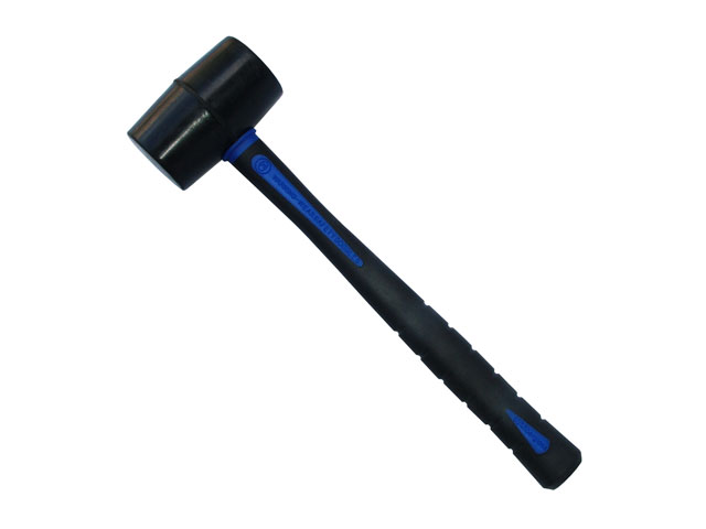 Mazzuolo MM50 300GRAMMI con testa in gomma nera, manico in fibra di vetro ed impugnatura in gomma antiscivolo.