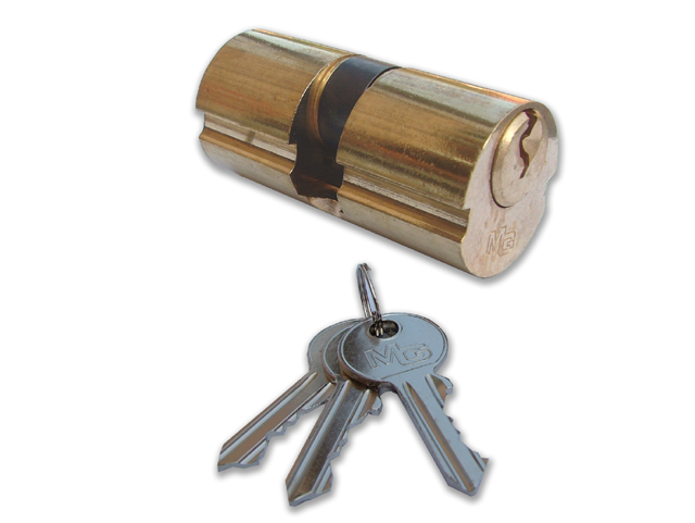 MG 019-80-0 mm80 27x51 cilindro tondo, corpo in ottone, fornito con 3 chiavi. Dimensioni: mm.Ø26.