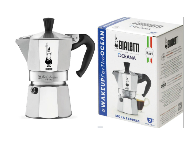 MOKA EXPRESS 6 TAZZE BIALETTI Caffettiera in alluminio con scatola regalo. Può essere utilizzata sia su fornelli a gas che su fo