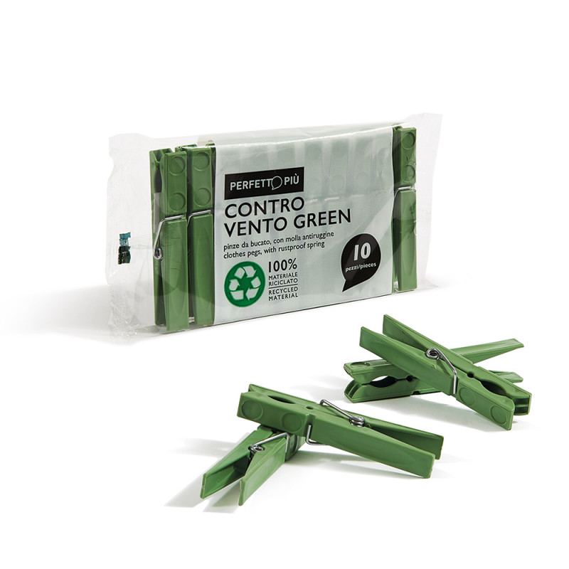 MOLLETTE DA BUCATO IN PLASTICA E METALLO ANTIRUGGINE 10 PEZZI ART. 16935 PERFETTO