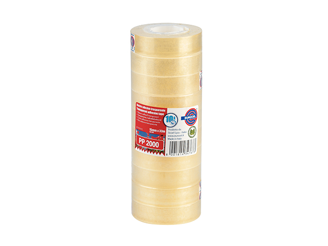 Nastro adesivo trasparente MM15x33MT EURO 2000. Non ingiallisce nel tempo.