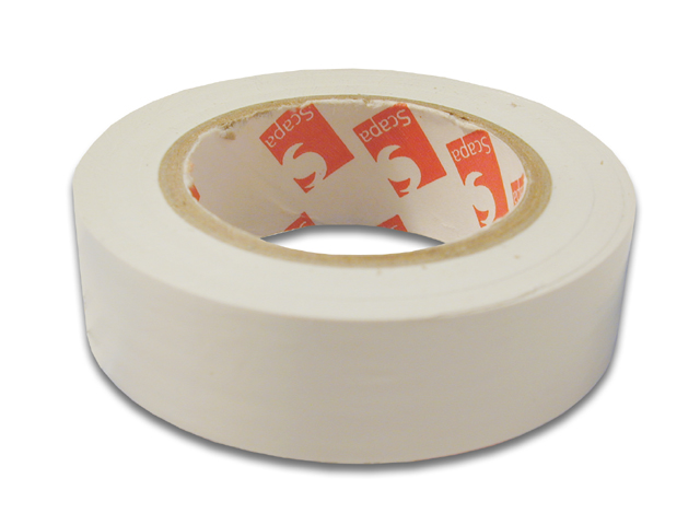 Nastro isolante BIANCO spessore 0,13mm 19mm x 25mt autoestinguente per isolamenti elettrici, condutture e cablaggi. Nastro a nor