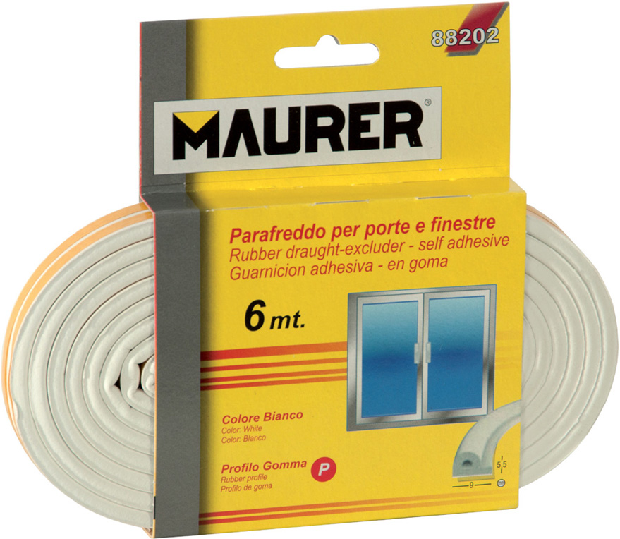 Nastro parafreddo MAURER in gomma - autoadesivo - profilo P MM9 6MT MARRONE