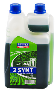 OLIO 2T 100% SINT. BETTER C. per miscela, 100% sintetico, bassa fumosita' , massima protezione. Con dosatore. Confezione da 1 lt