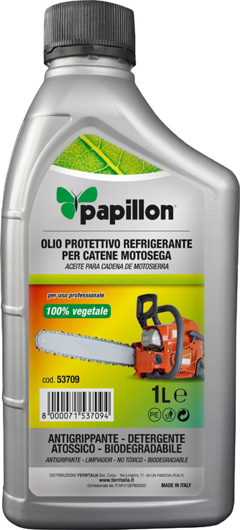 Olio lubrificante 1LT PAPILLON a base vegetale biodegradabile - per catene di motoseghe ed elettroseghe