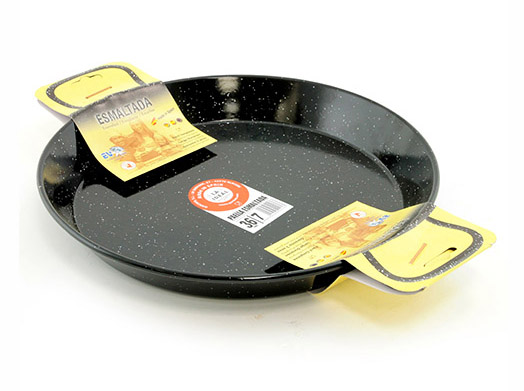 PADELLA 2 MANICI CM36 VALENCIANA SMALTATA. Padella Valenciana per paella in ferro smaltato.