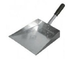 PALETTA POLVERE ZINCATA CON MANICO IN LEGNO 23X46CM
