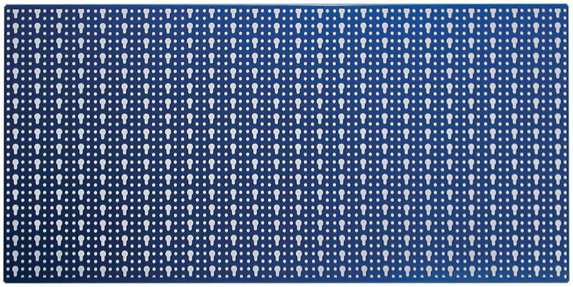 PANNELLO PORTA ATTREZZI IN LAMIERA FORATA MM500X1000COLORE BLU