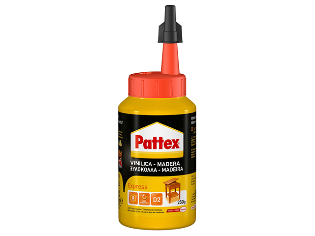 PATTEX LEGNO EXPRESS 250GR. adesivo acetovinilico per incollaggi su tutti i tipi di legno e derivati,truciolari e compensati, ma