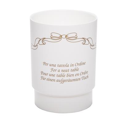 PATTUMIERA TONDA DA TAVOLA  LARGHEZZA 11,5CM X H15CM  BEIGE