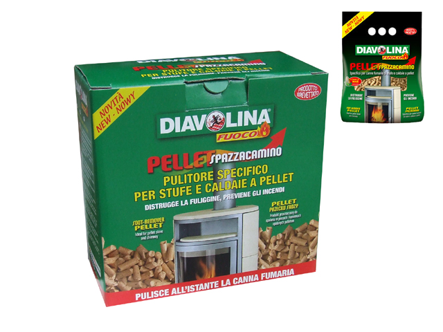 Pellet spazzacamino per pulizia delle canne fumarie di stufe e caldaie a pellet. 1,5kg di pulitore pellet.