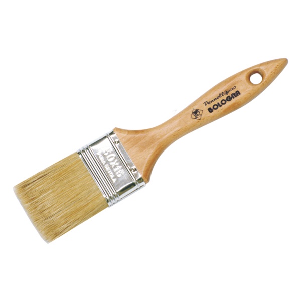 Pennellessa tripla MM60, mastice epossidico, manico legno laccato, ghiera nichelata, setola bionda. ART. 270
