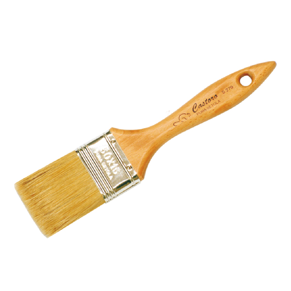 Pennellessa tripla MM70, mastice epossidico, manico legno laccato, ghiera nichelata, setola bionda. ART. 270