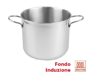PENTOLA ALTA IN ACCIAIO INOX ADATTA X INDUZIONE CM32 Linea Daisy ART. 273-32LE