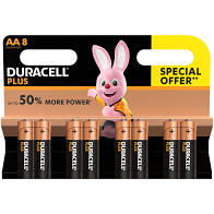Pila Duracell SIMPLY AA in confezione da 8 pezzi. Stilo.