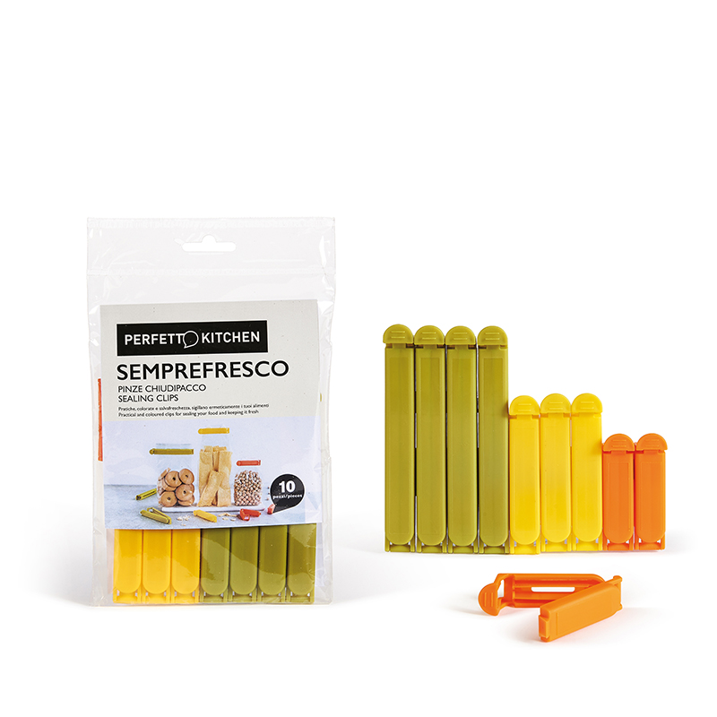 PINZA CHIUDI PACCO SEMPREFRESCO CONFEZIONE 10PZ ART. 29010 PERFETTO