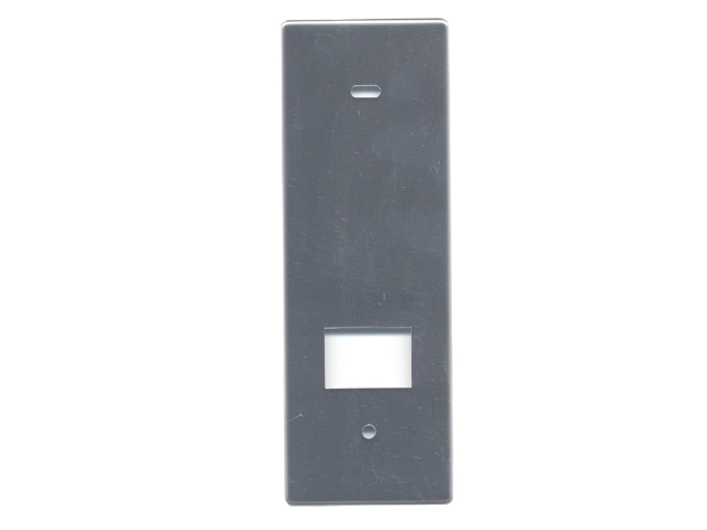 Placca in inox per avvolgitore tipo Starpiù. Interassi mm.114 da foro a foro. Dimensioni: 164x58mm. 4-6ML ART. 011.P1130