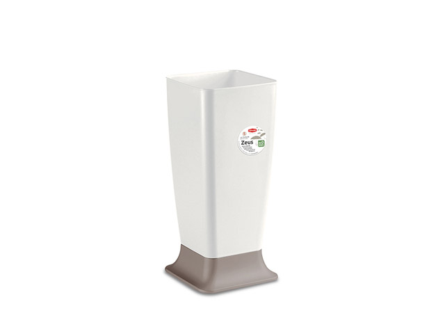 PORTAOMBRELLI ZEUS BIANCO CON BASE COLOR TORTORA ART. 72013 STEFANPLASTcm25x25 x 55h
