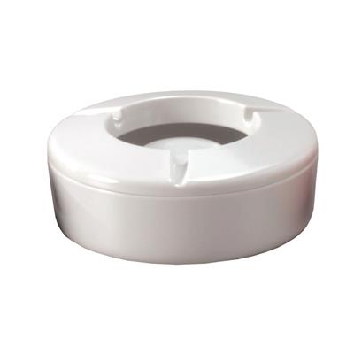 Posacenere Antivento 12.5cm H4cm Bianco Melamina V22