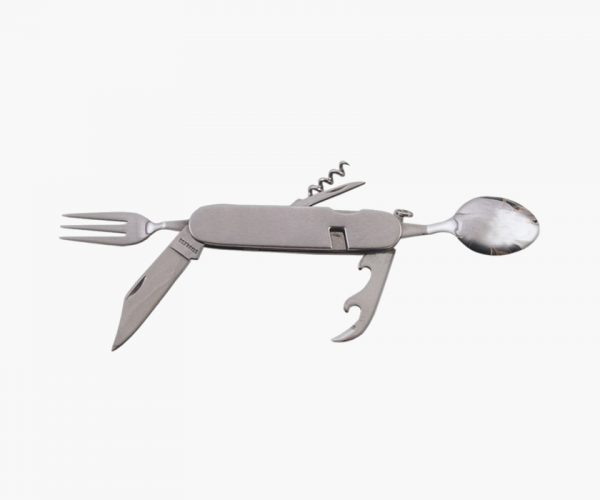 POSATE DA CAMPEGGIO INOX DIVISIBILI CON FODERO