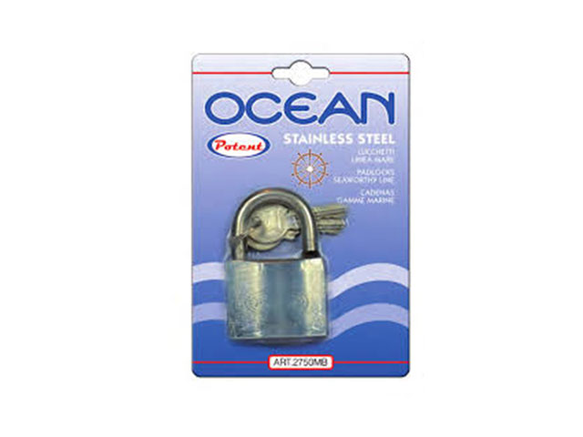 Potent 2740MB LUCCHETTO MARINO MM40, corpo in ottone lucidato cromato, arco in acciaio inox cromato con doppia ritenuta, rotazio