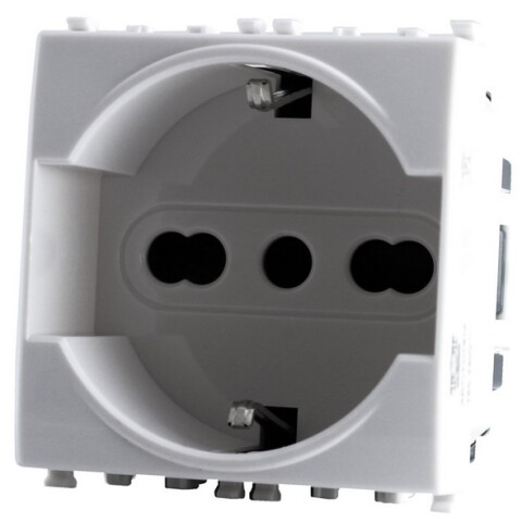 PRESA SCHUKO/BIPASSO 10/16A PLANA