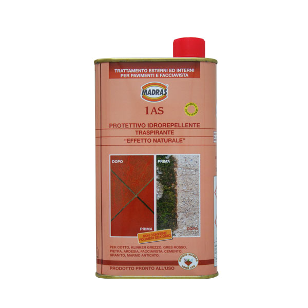 PROTETTIVO IDROREPELLENTE TRASPIRANTE PERMANENTE “EFFETTO NATURALE” 1 AS ESTERNI ED INTERNI PER PAVIMENTI E FACCIAVISTA COD. 1AS