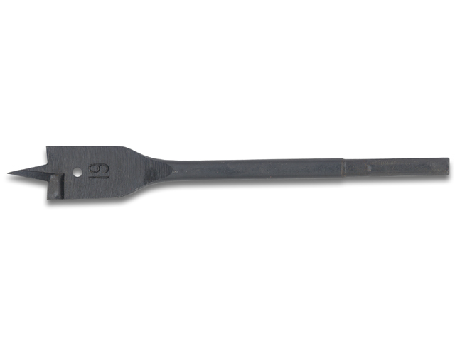 Punta Mecchia MM13 per legno in acciaio al cromo-vanadio, con foro e scanellature. Codolo esagonale da 1/4.