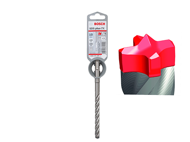 PUNTA SDSPLUS EXPERT 7X PER FORATURA CALCESTRUZZO ARMATO A 4 TAGLIENTI MM30 X 400/450