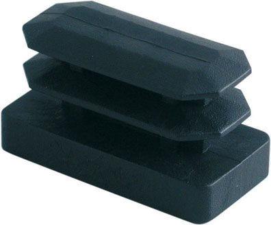 PUNTALE ALETTATO NERO 40X60MM rettangolari, per tubi