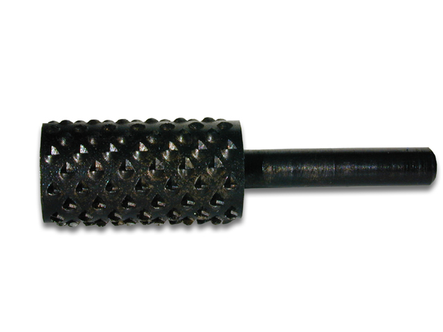 Raspa rotativa 110/2 costruita in acciaio al cromo vanadio. Forma cilindrica. Gambo 6x40 mm. Adatte a lavorare legno, materiali 