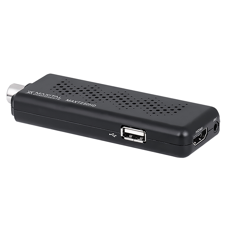 Ricevitore TV. MAXT250HD RICEVITORE HDMI DVB-T2 H265 HD. Pratico e compatto ricevitore, si nasconde perfettamente dietro la TV e