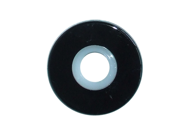 Rosetta tonda in nylon, serie Minny. Diametro mm.50, spessore mm.7. Colore nero.