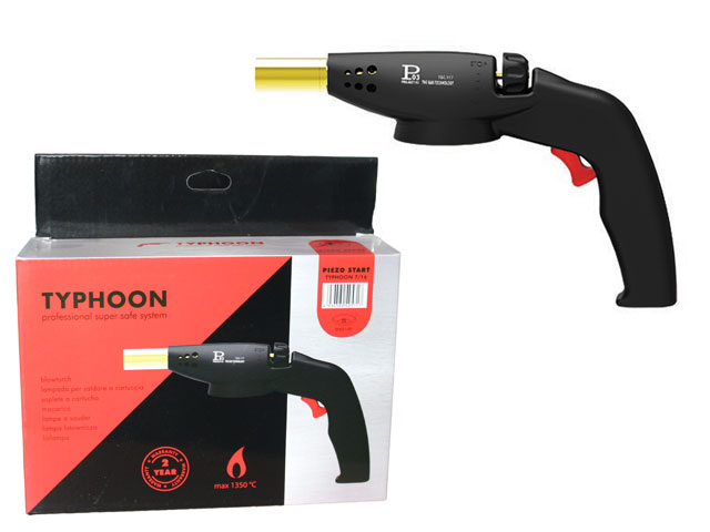 Saldatore a cartuccia con filetto 7/16. Accensione piezo. Max 1350°C  TYPHOON P03