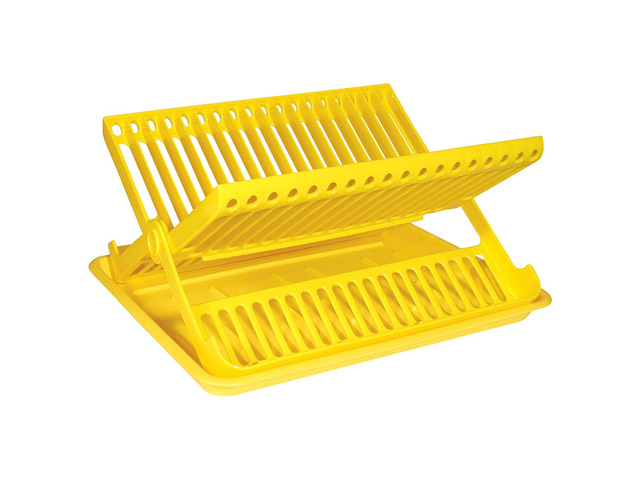 Scolapiatti chiudibile con vassoio salva goccia. Minimo ingombro, capiente e robusto, con ferma bicchieri. Lavastoviglie OK.Cosm