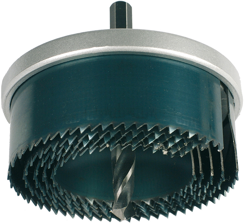 Serie pz 5 seghe a tazza spezzate concentriche MAURER PLUS per legno e plastiche - diam. 60,67,74,83,95 mm - corpo guida in allu