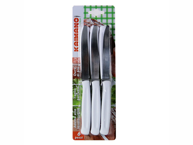 SET 6 COLTELLI BISTECCA KAIMANO BIANCHI