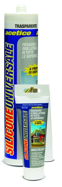 SILICONE ACETICO UNIVERSALE BIANCO RAL 9010 PROCHIMICA ML80  monocomponente per interni ed esterni.