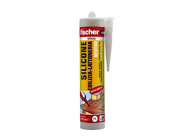 Silicone Fischer SBM (basso modulo) COLORE TESTA DI MORO ML.310 09365. Neutro per edilizia e lattoneria.