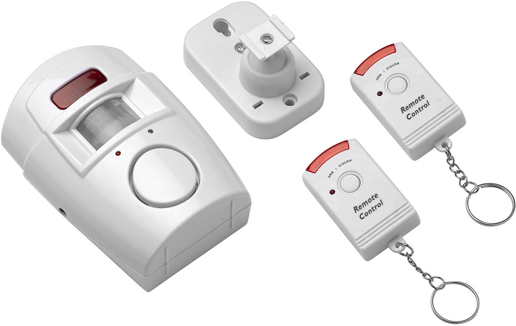 Sistema di allarme ad infrarossi MAURER con telecomandi - sensore di rilevamento a infrarossi con allarme sonoro a 105 dB - idea