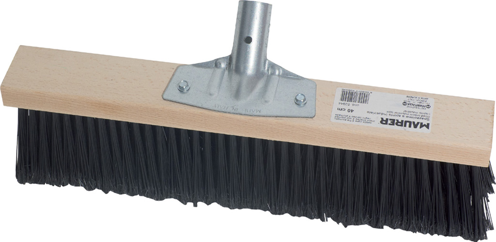 Spazzettone 80CM MAURER per uso industriale - setole in nylon rigido - supporto in legno - senza manico