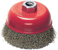 Spazzola a tazza MM80X27 M.14 MAURER con foro 14MA - filo acciaio ondulato spessore 0,3 mm